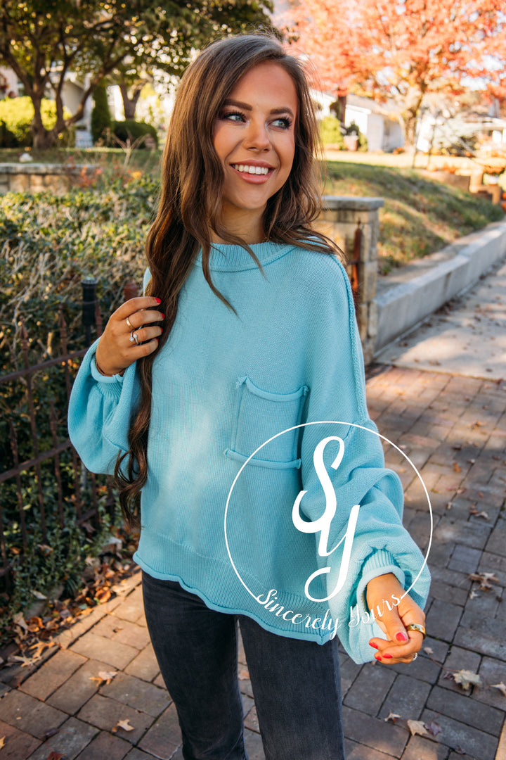 Cabin Cozy Sweater - Baby Blue