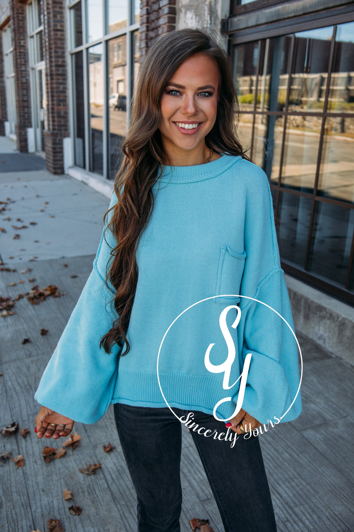 Cabin Cozy Sweater - Baby Blue