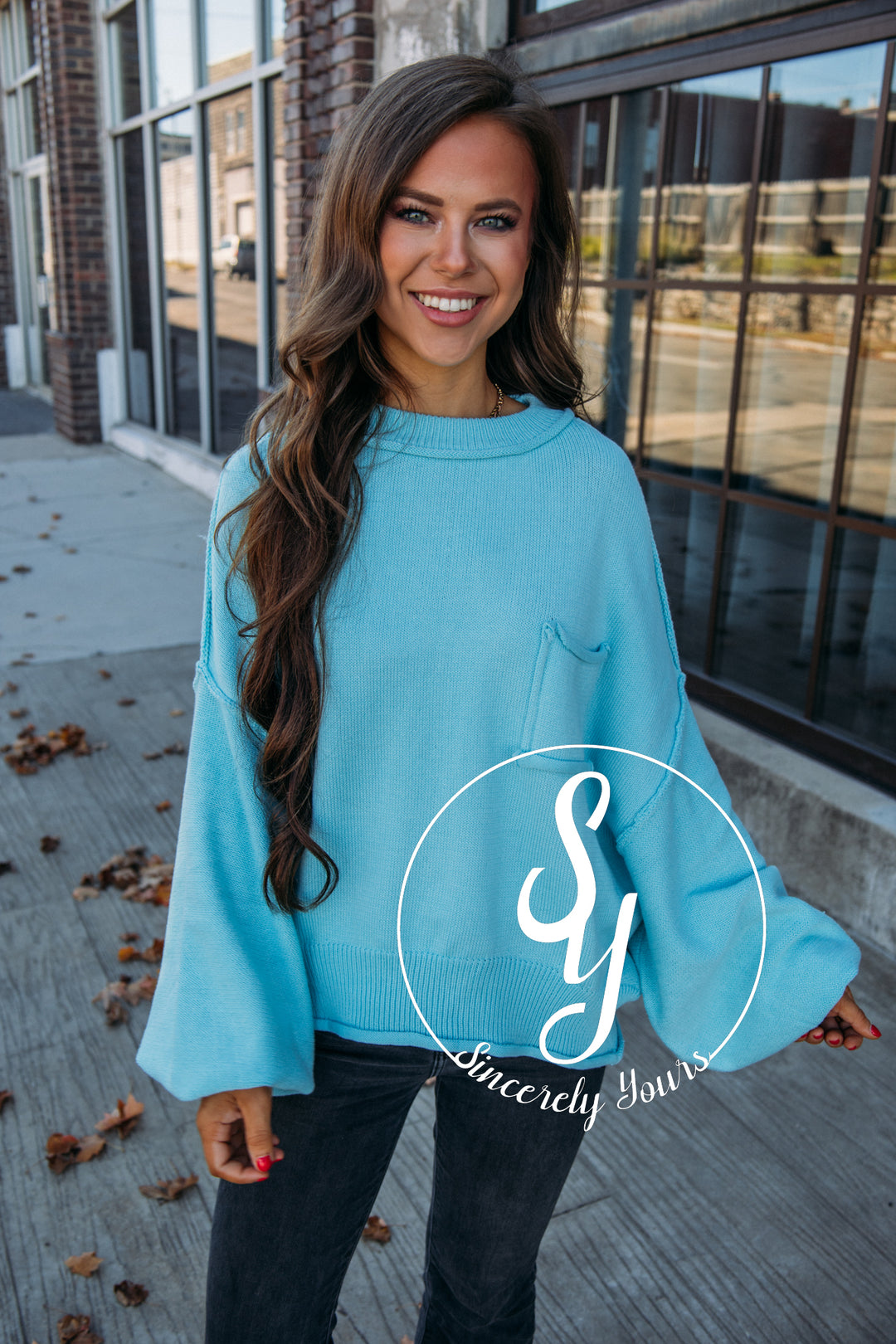 Cabin Cozy Sweater - Baby Blue