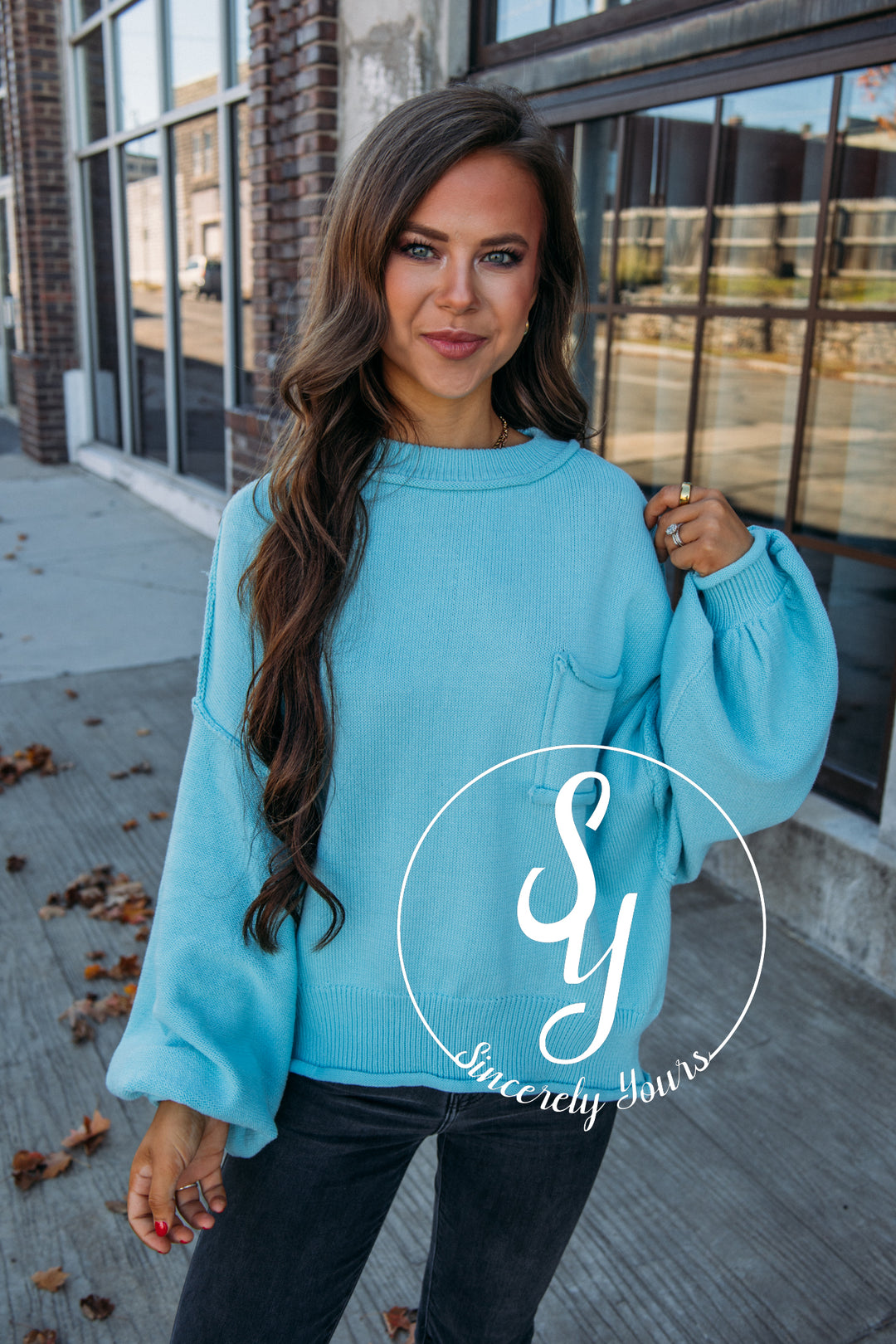 Cabin Cozy Sweater - Baby Blue