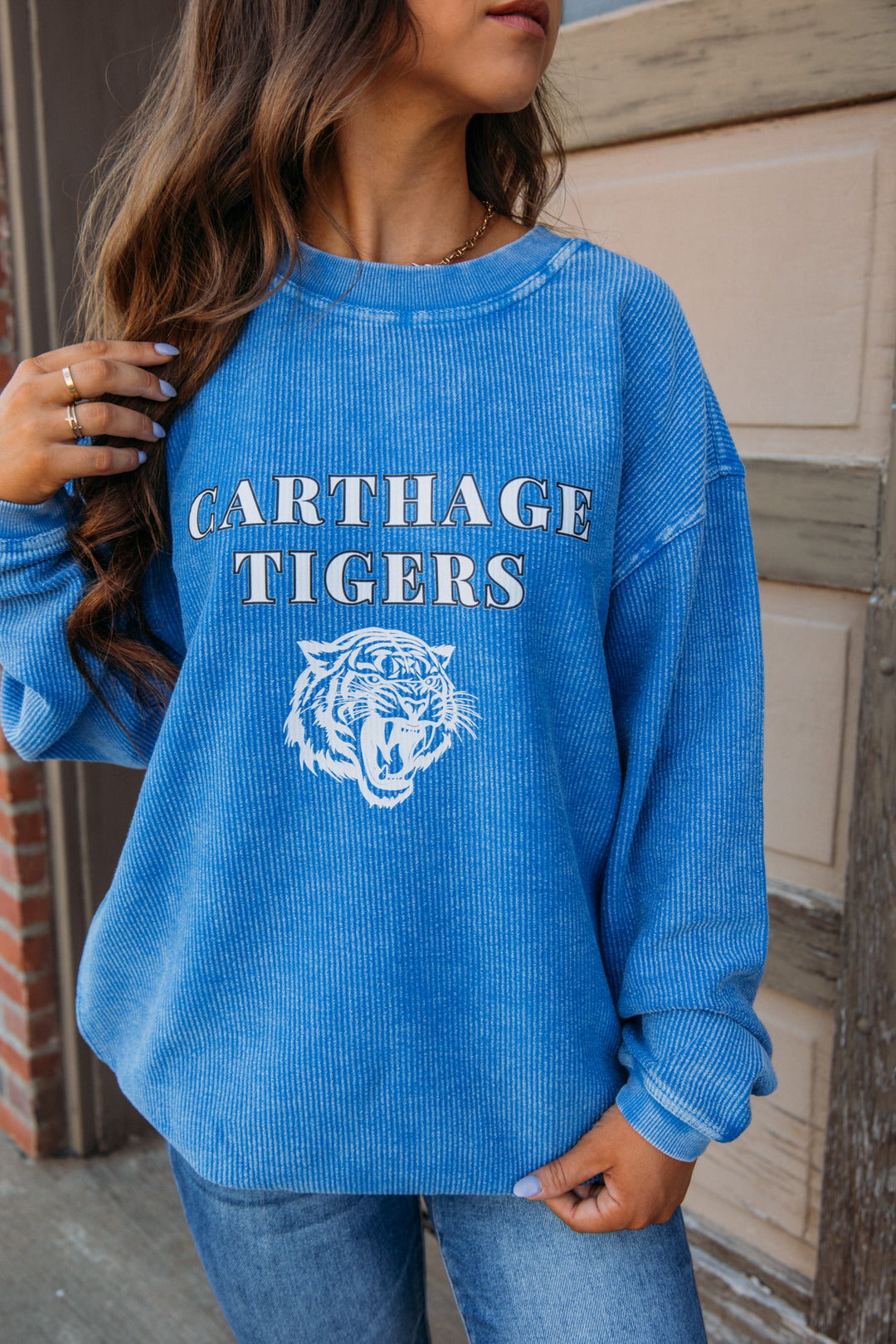 Carthage Tigers Corded Crew