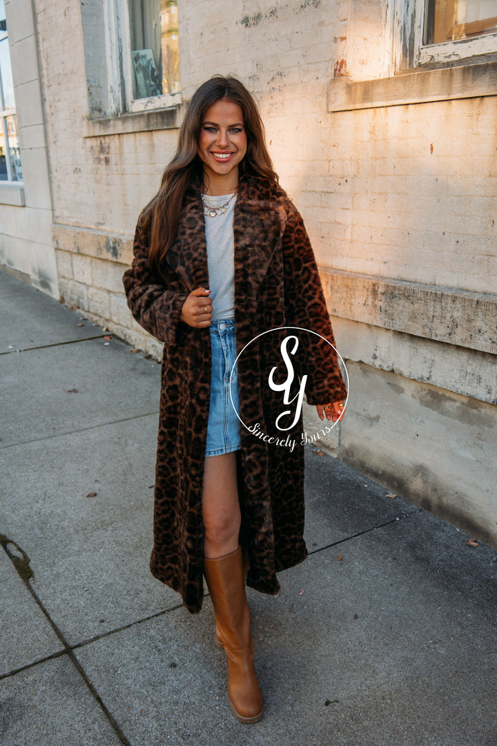 Luxury Life Coat - Brown/Black Leopard