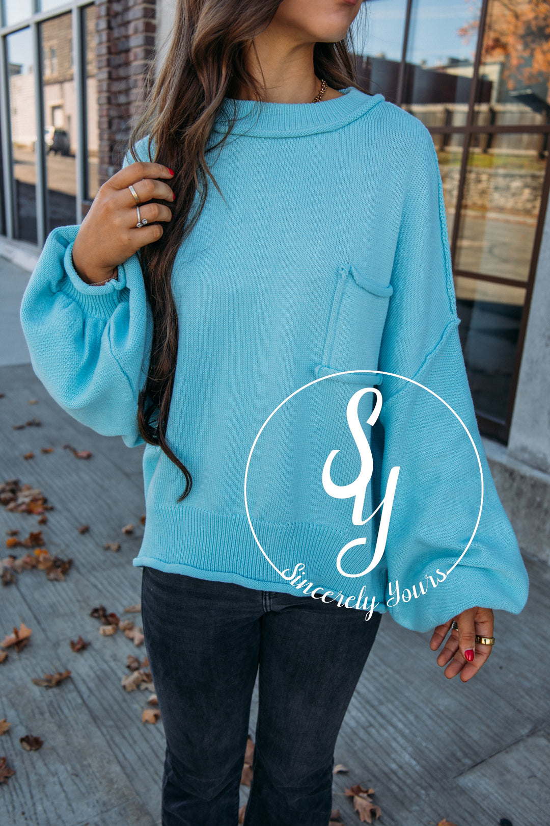 Cabin Cozy Sweater - Baby Blue