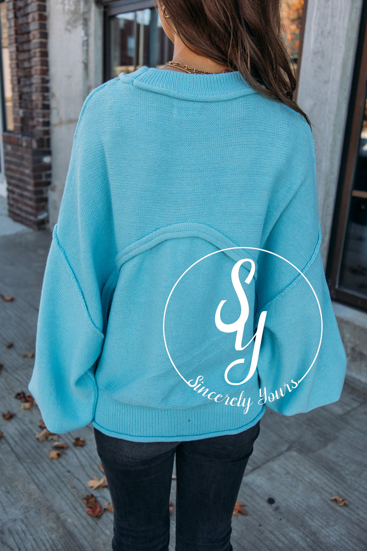 Cabin Cozy Sweater - Baby Blue