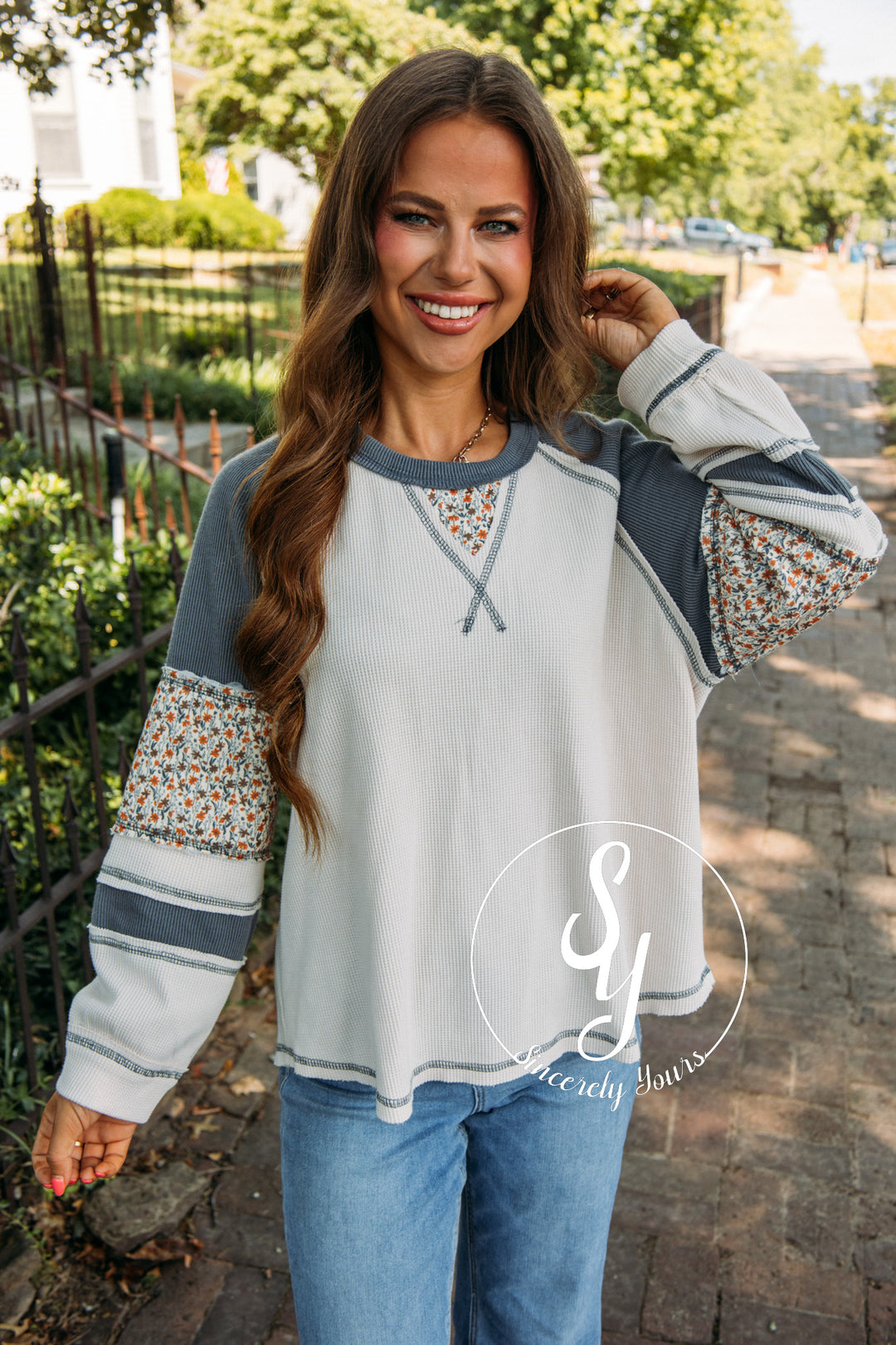 Wylder Top- Egg Shell Multi