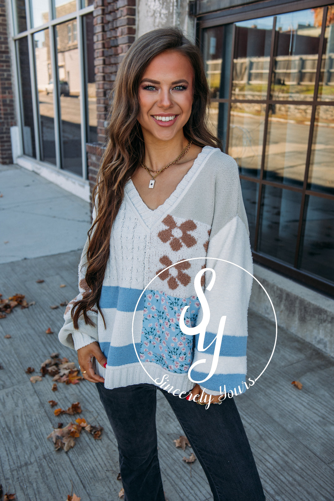 Plot Twist Sweater- Cream Multi