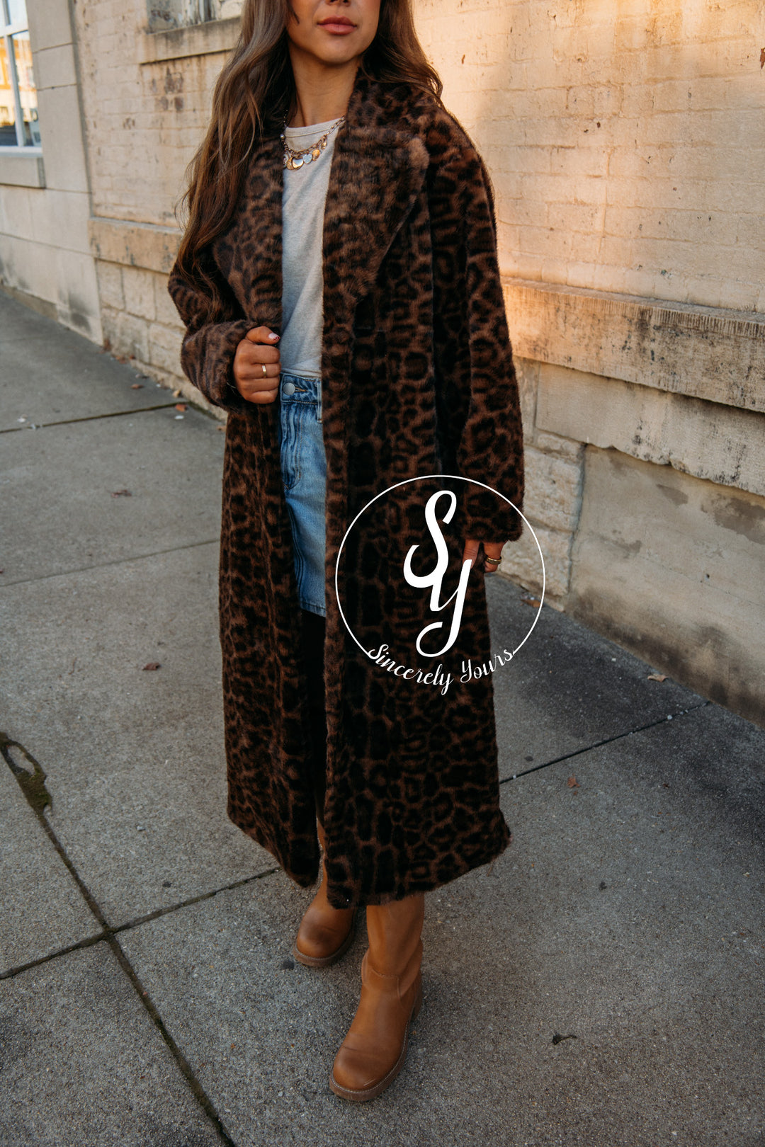 Luxury Life Coat - Brown/Black Leopard