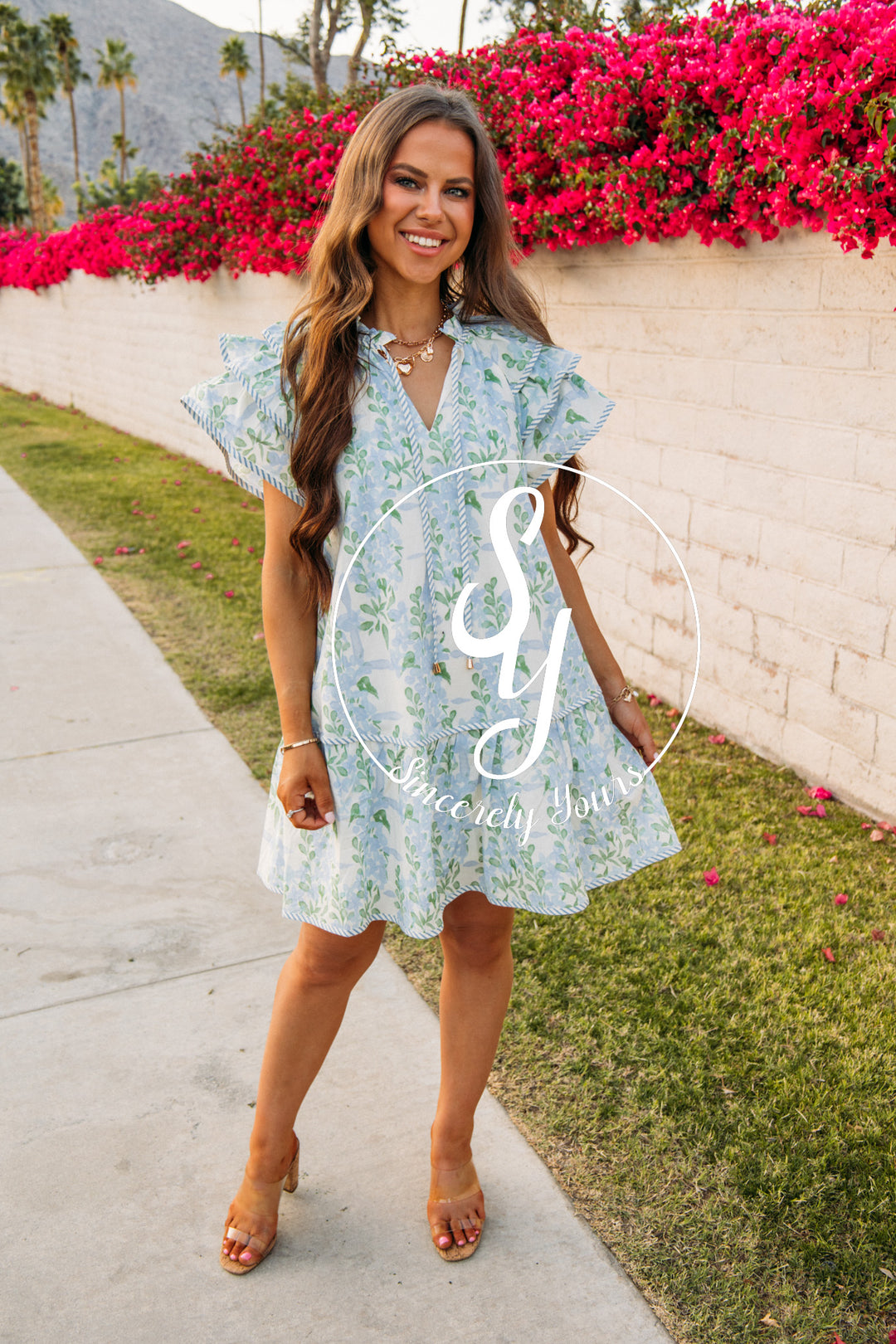 Sweet Magnolia Dress-Blue