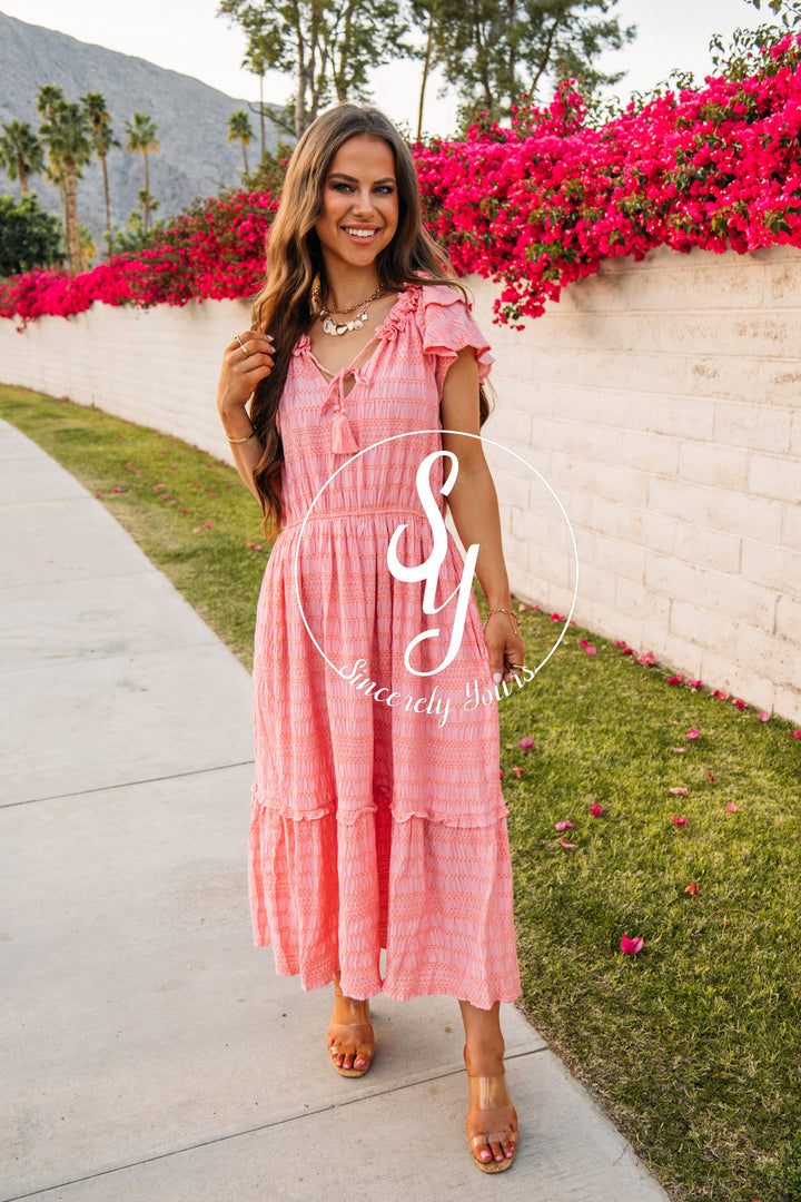 Romance Style Dress- Pink Cosmos