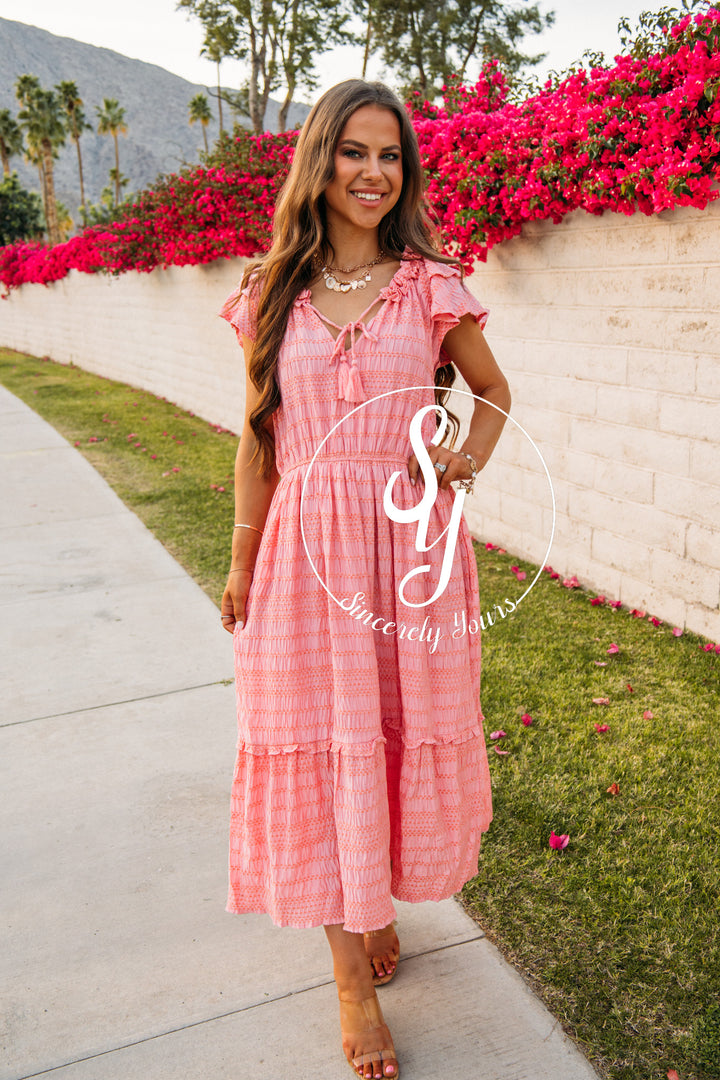 Romance Style Dress- Pink Cosmos