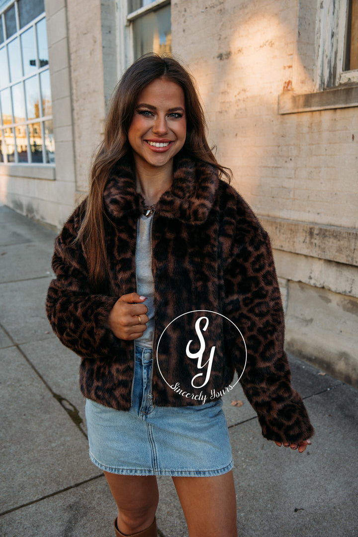 The Lux Feels Coat - Mocha/Brown Leopard