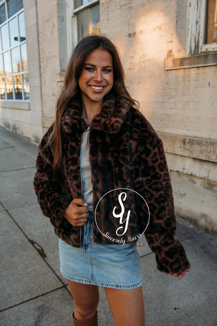 The Lux Feels Coat - Mocha/Brown Leopard