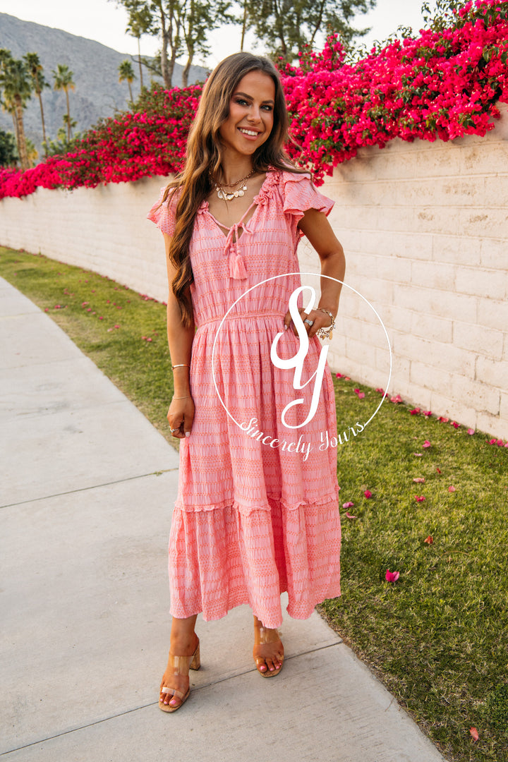 Romance Style Dress- Pink Cosmos
