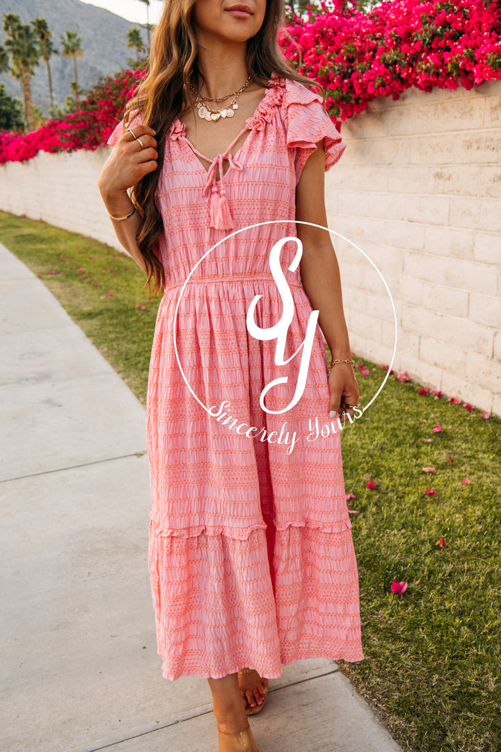 Romance Style Dress- Pink Cosmos