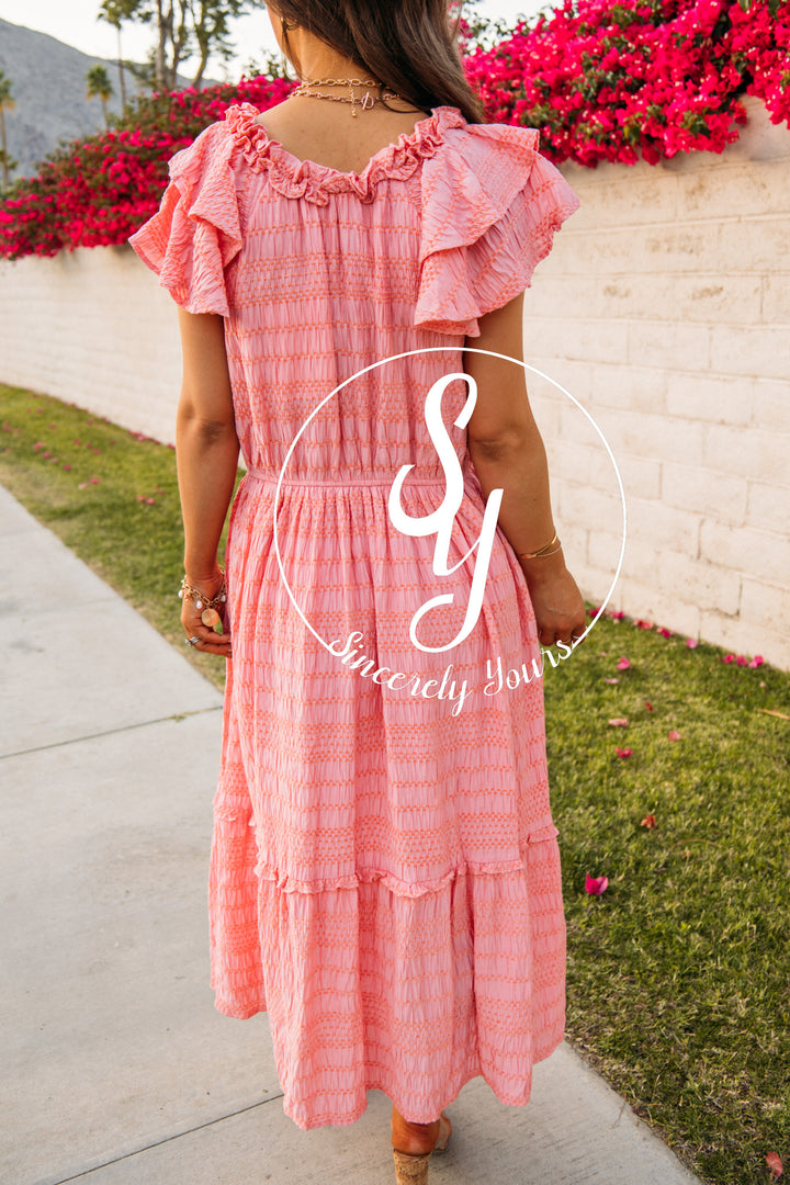 Romance Style Dress- Pink Cosmos