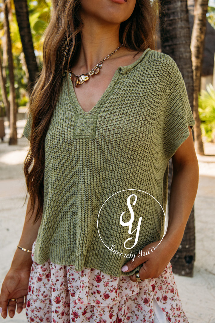 Couture Moment Top - Light Olive