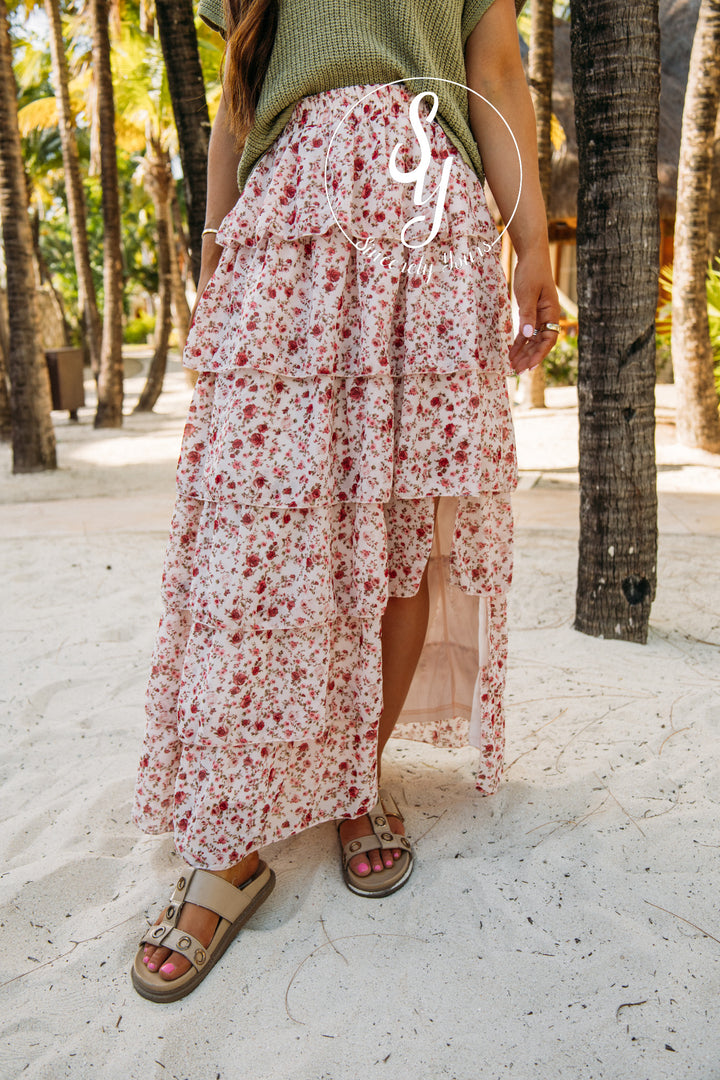 Sweet Floral Skirt - Blush Multi