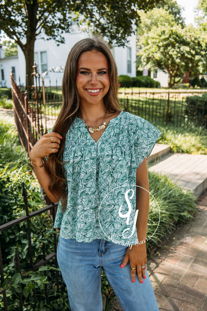 Fiesta Bloom Top-Green