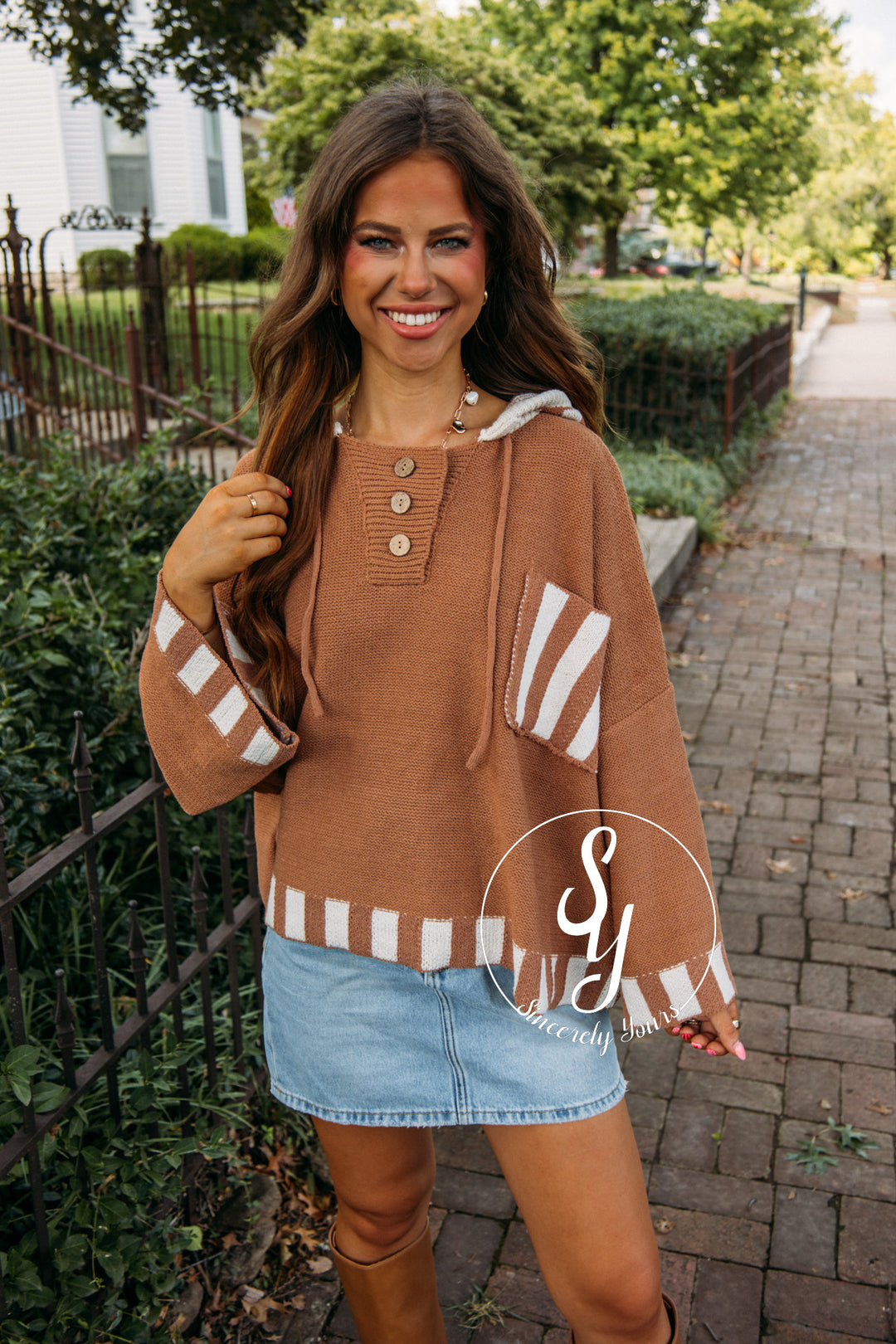 Along The Path Sweater- Rust