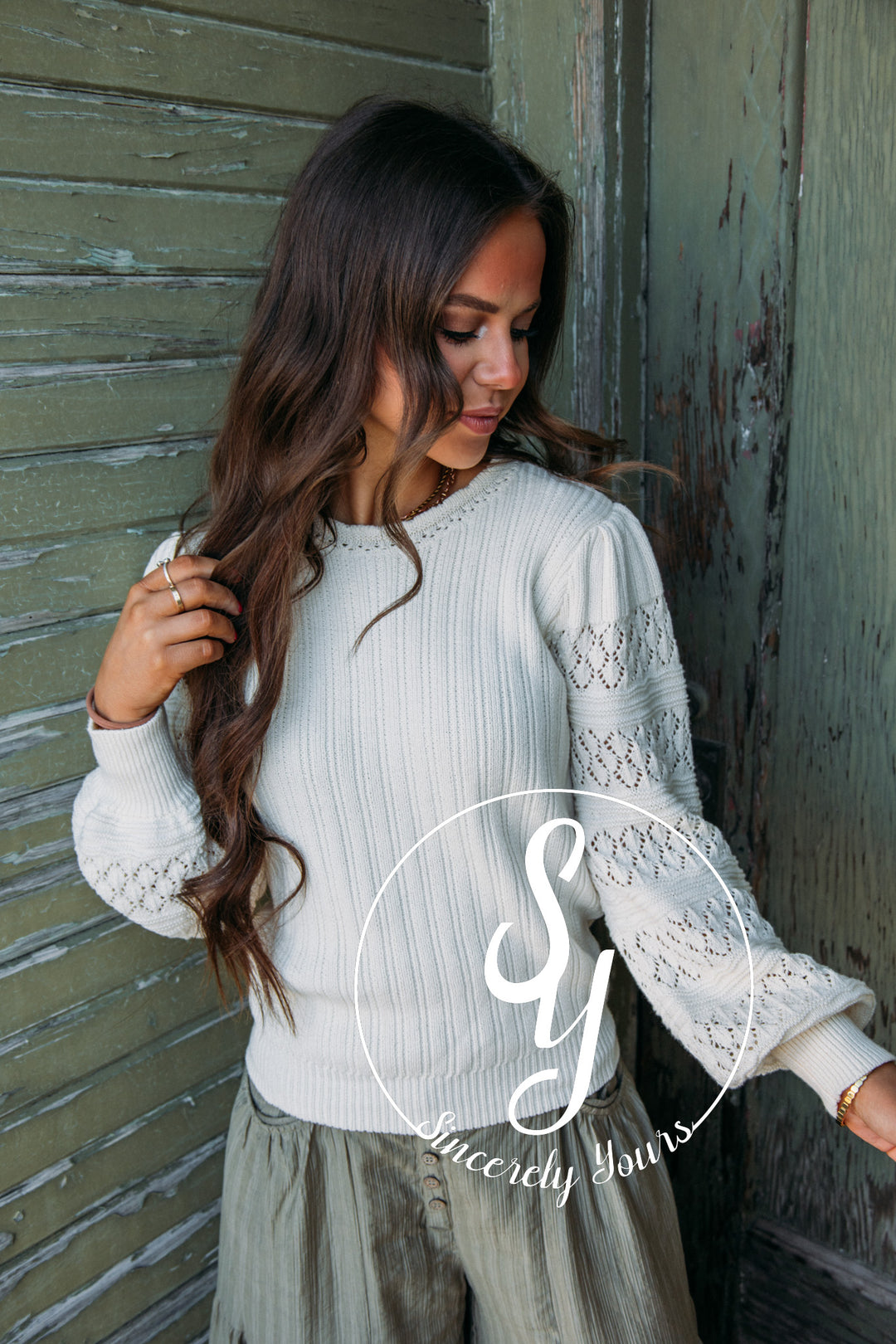 Coffee Shop Moment Sweater- Natural