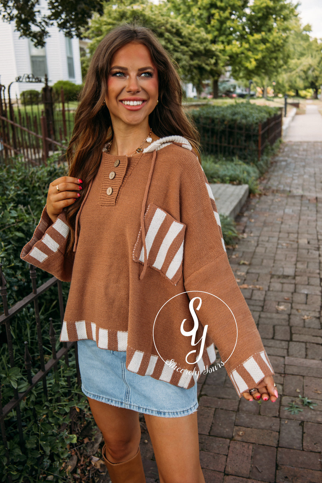Along The Path Sweater- Rust