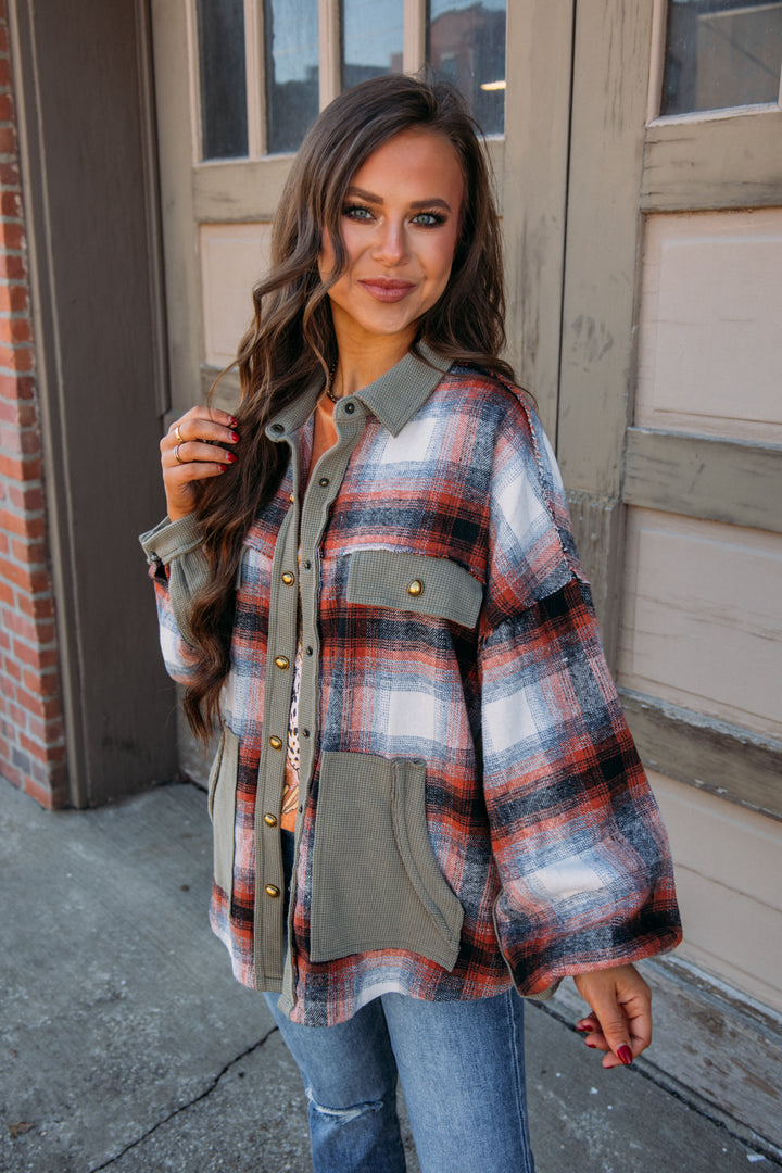 Edgy Jacket - Orange/Olive