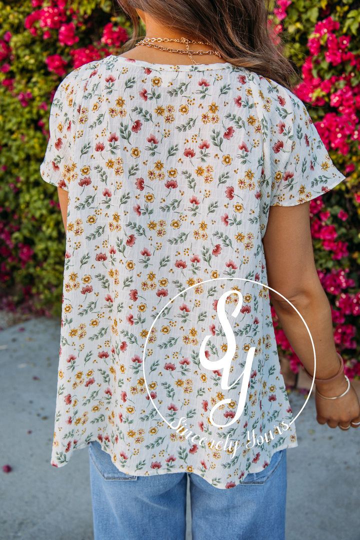 Blossom Top- Green Mustard