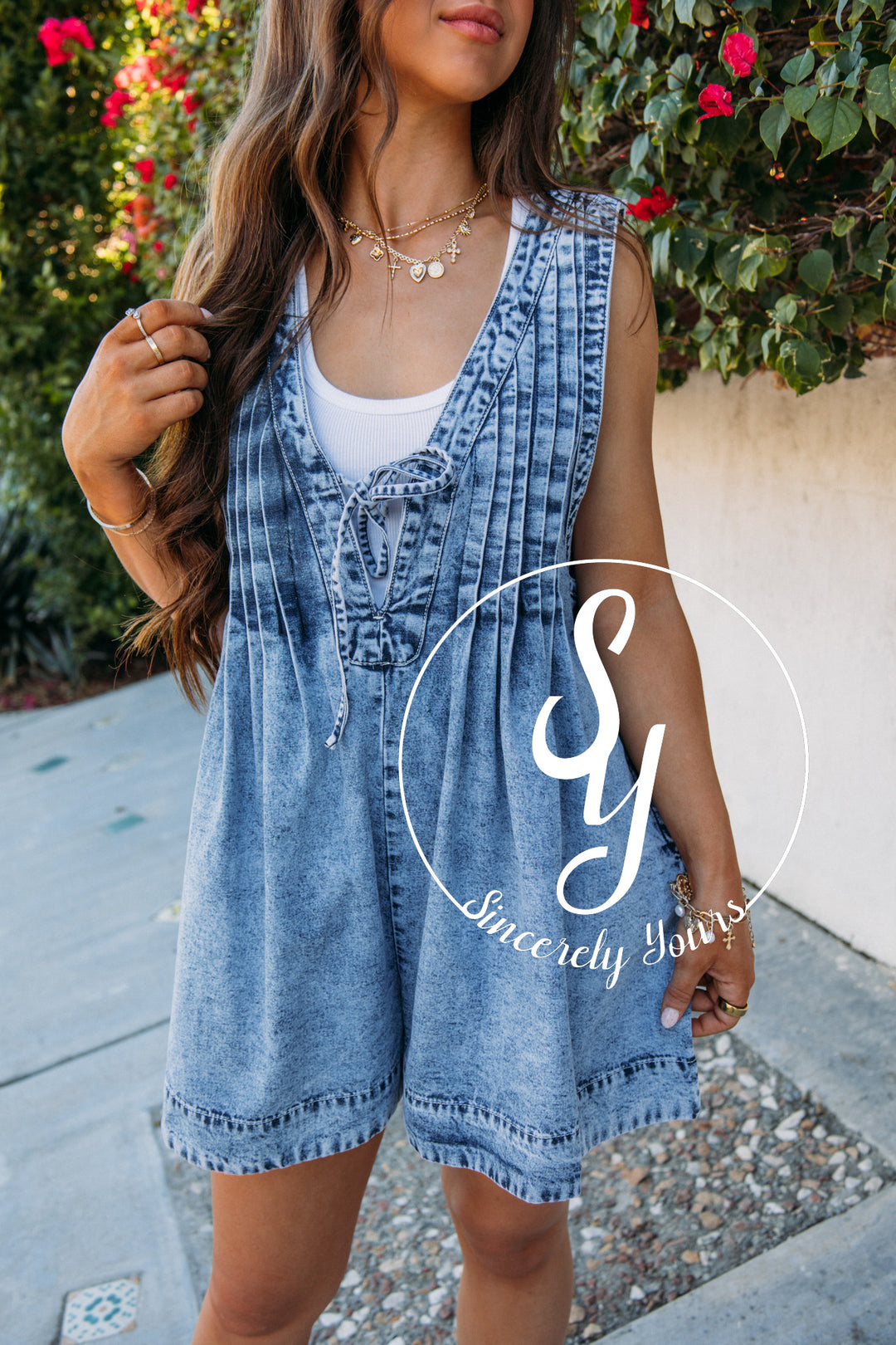 Big City Life Romper- Med Wash