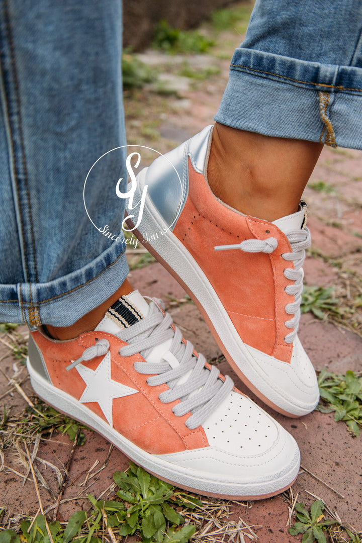 Flora Sneaker - Melon Suede