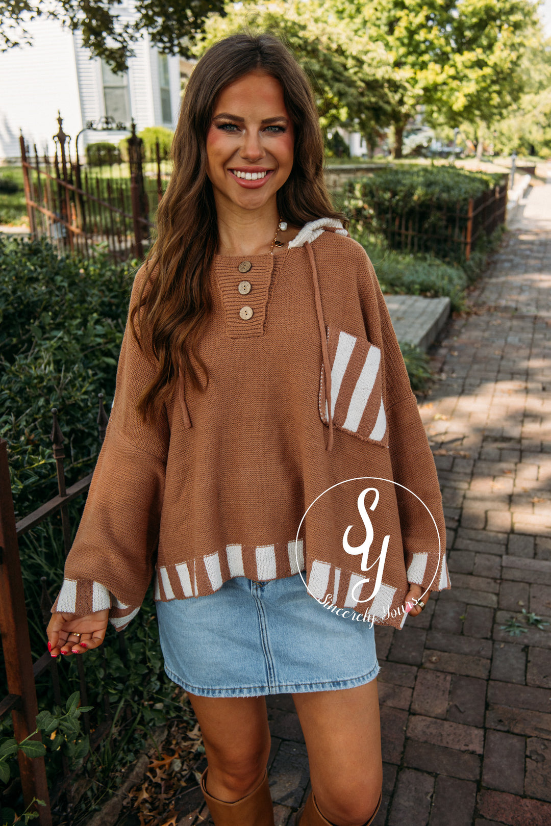 Along The Path Sweater- Rust