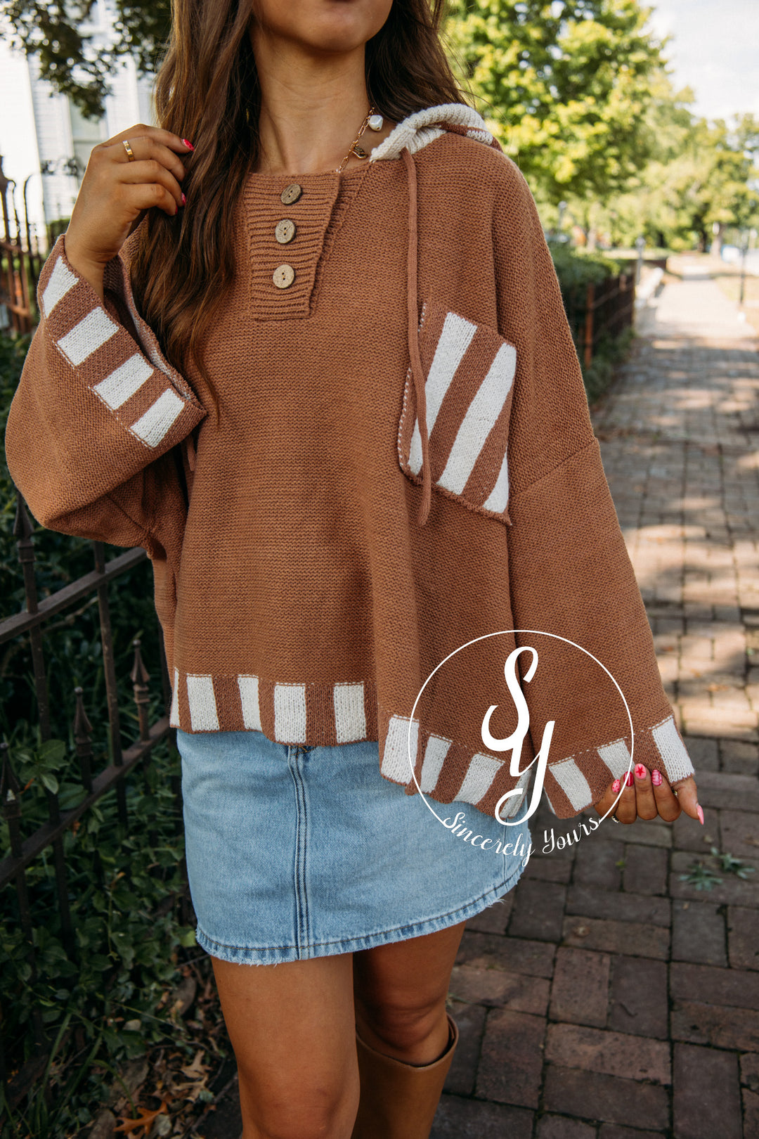 Along The Path Sweater- Rust