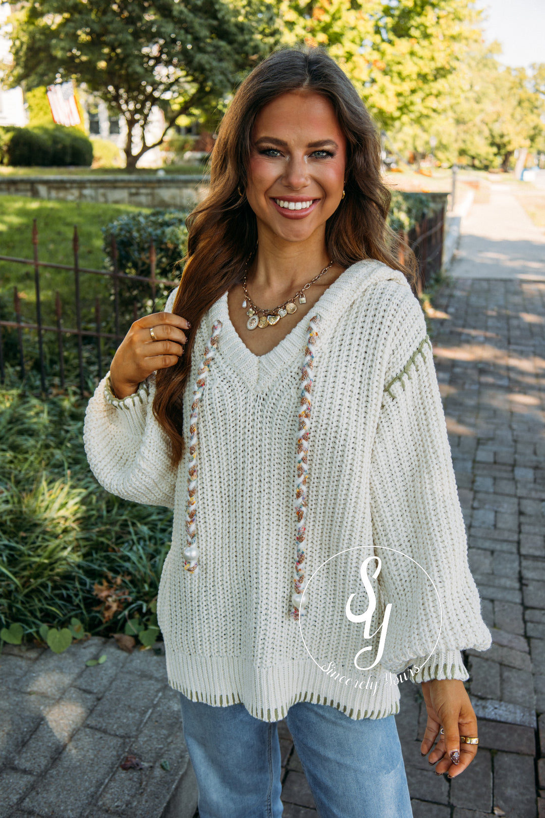 Pearl Knit Sweater - Cream