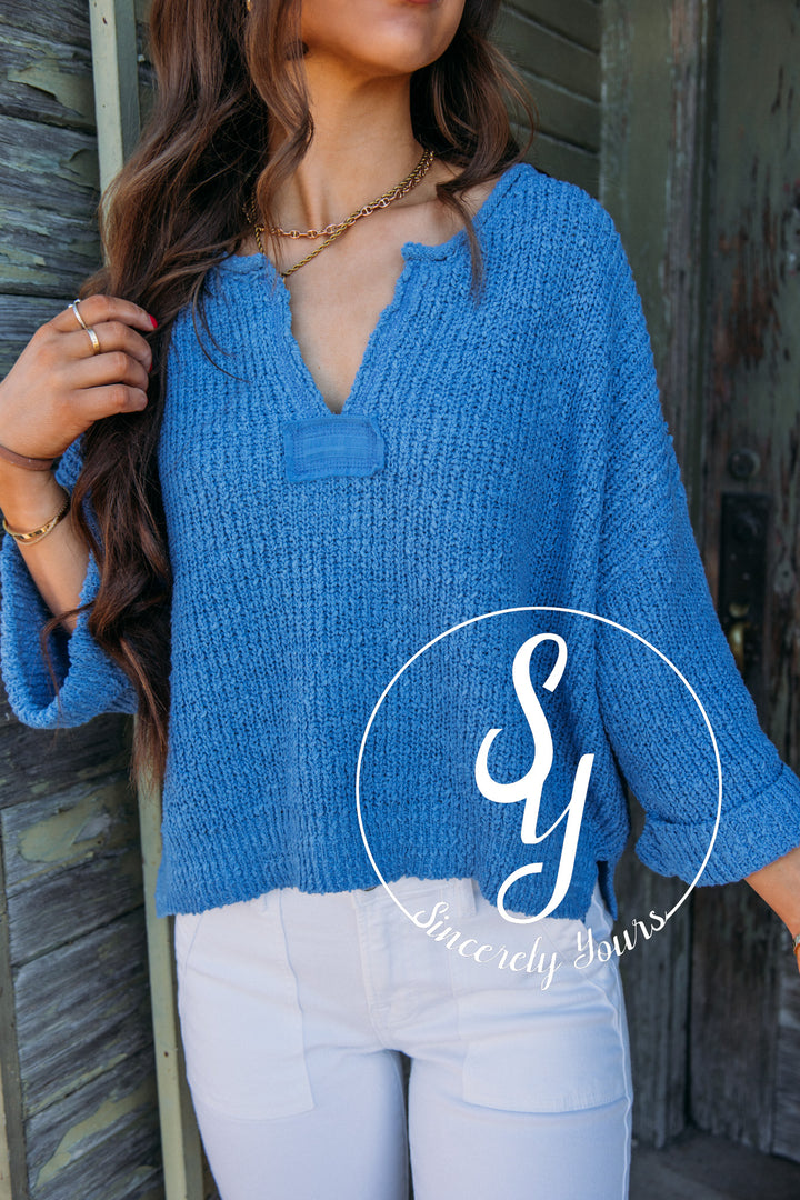 Patch Sweater - Blue