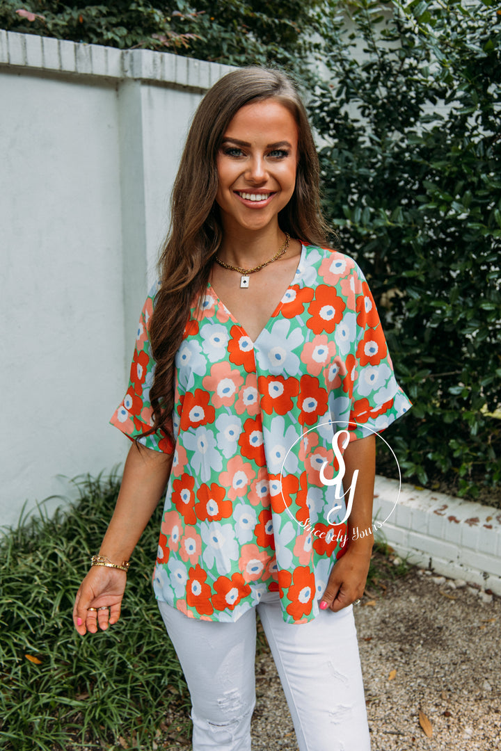 Tropical Feels Top-Kelly Green