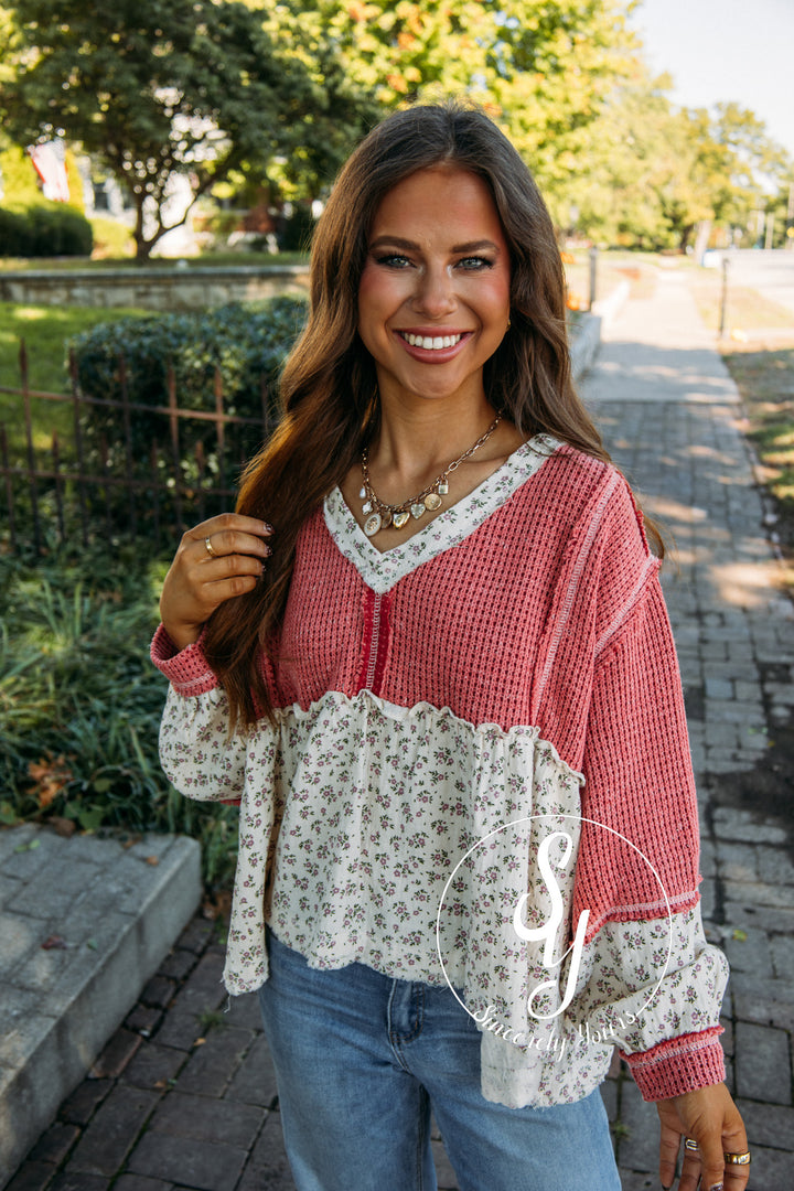 Floral And Frills Top - Hibiscus