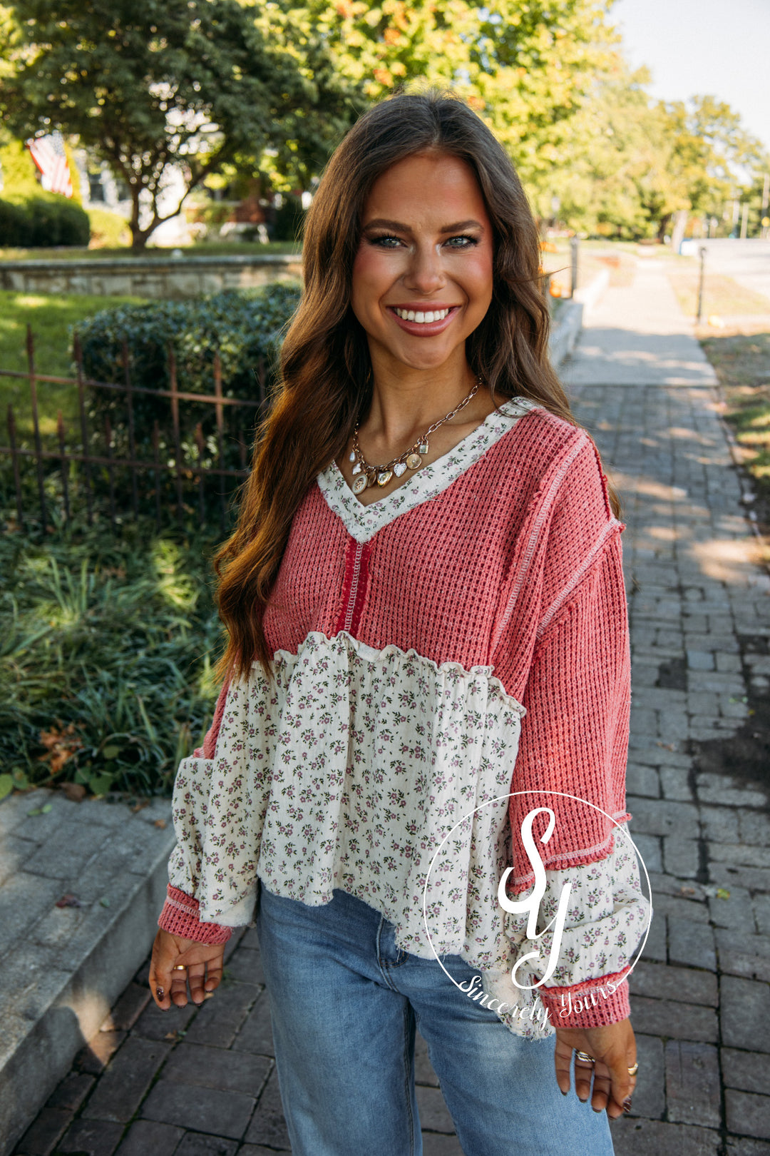 Floral And Frills Top - Hibiscus