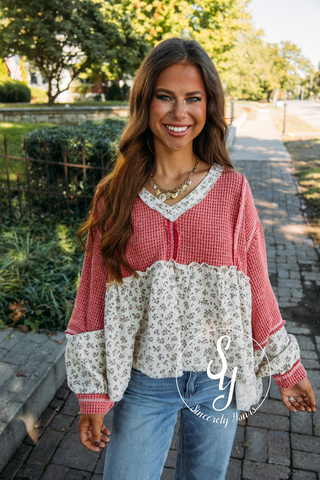 Floral And Frills Top - Hibiscus