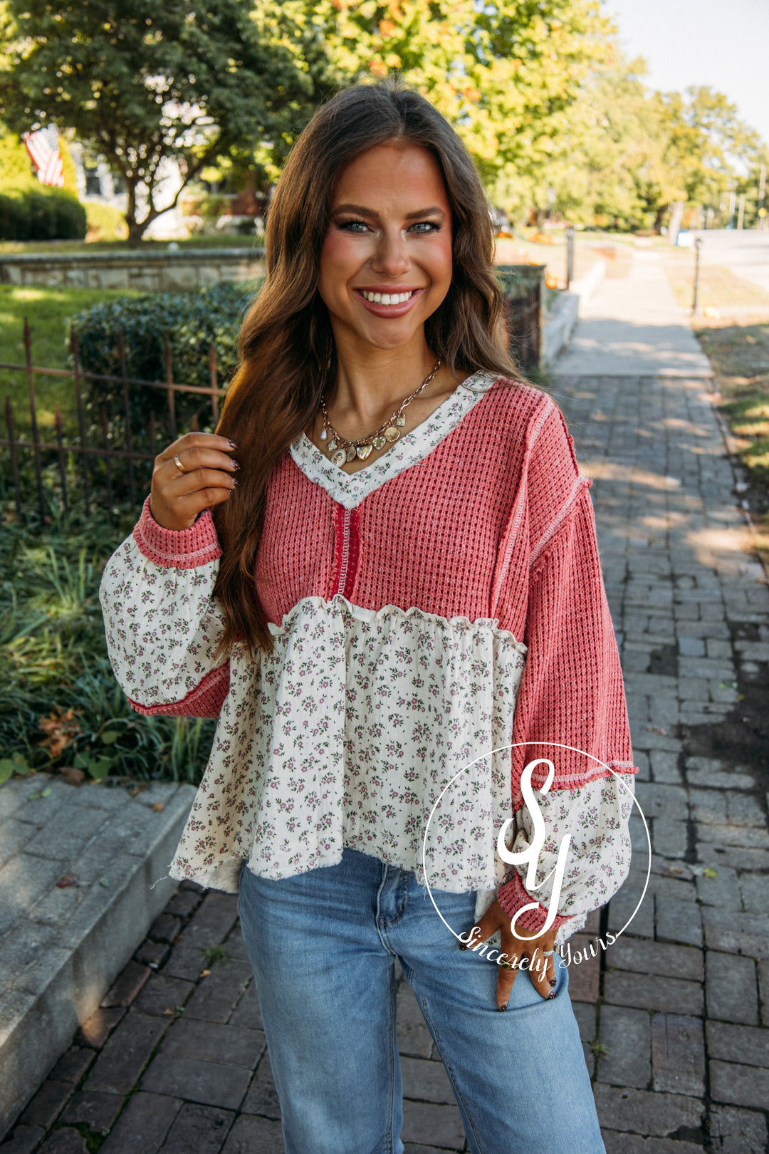 Floral And Frills Top - Hibiscus