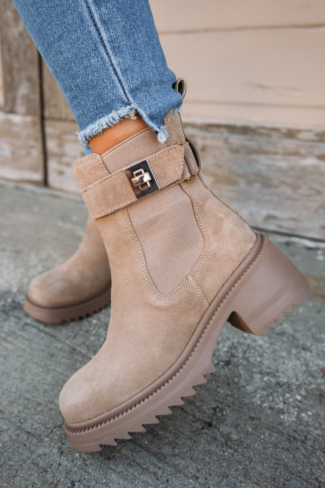 Steve Madden:  Gates Booties - Taupe Suede
