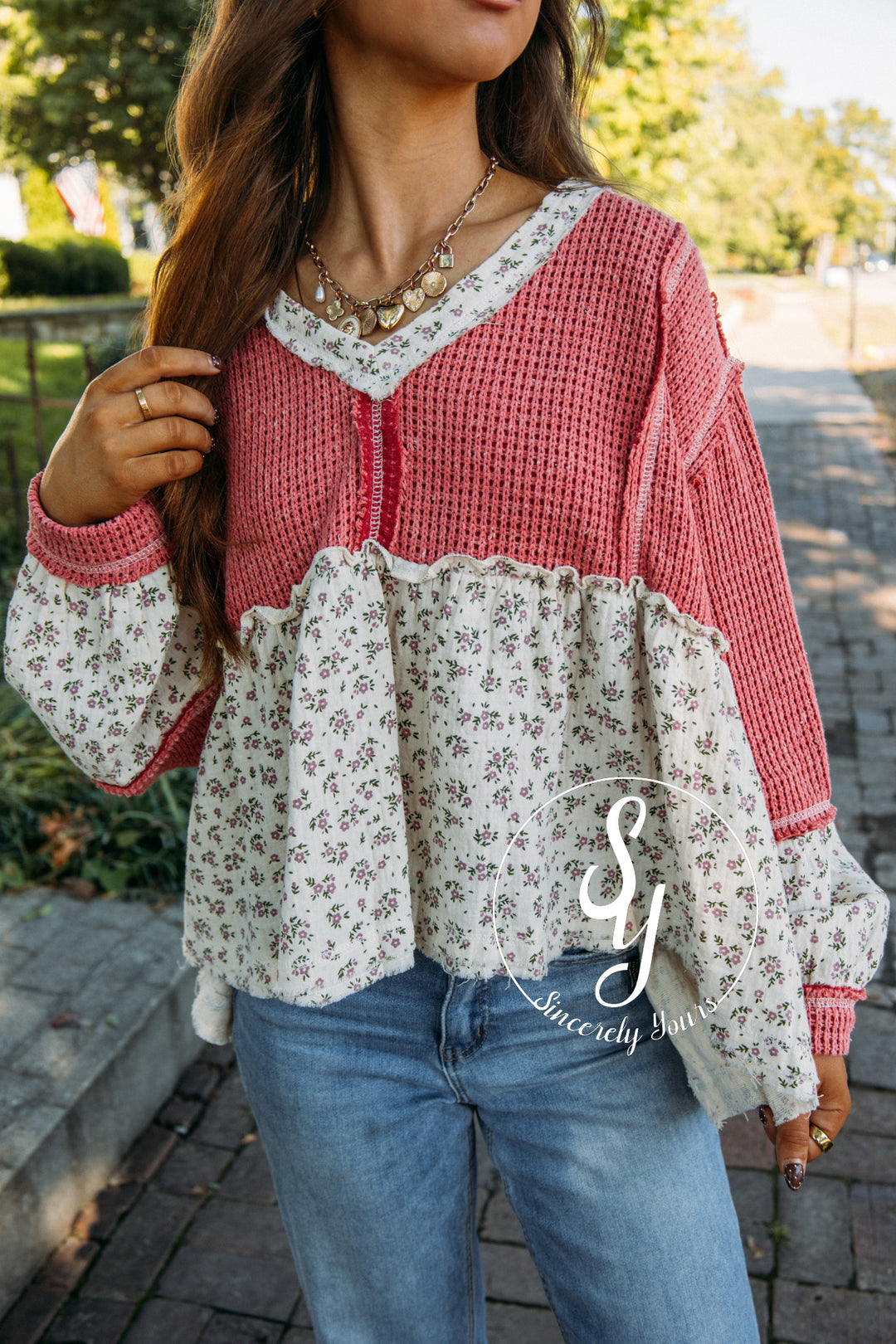 Floral And Frills Top - Hibiscus