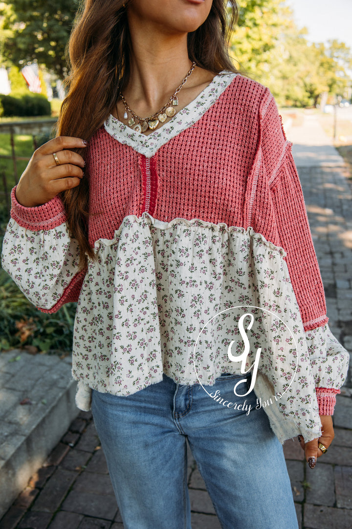 Floral And Frills Top - Hibiscus