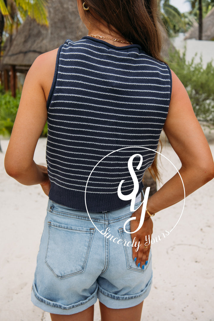 Without Regret Top - Navy