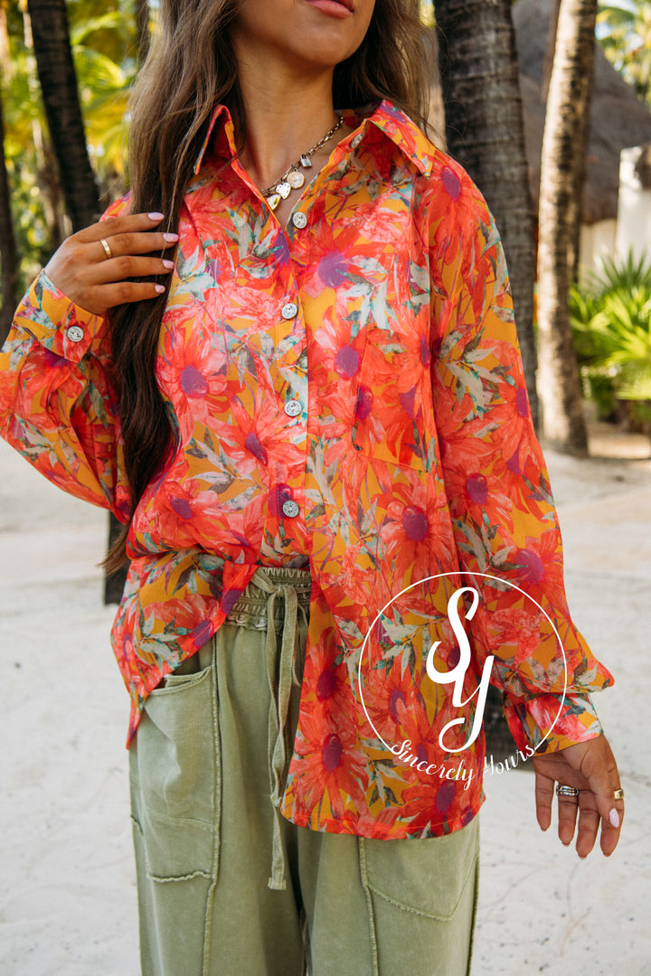 Spring Up Top - Yellow Orange Multi