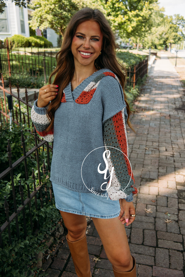 Book Reading Sweater- Navy Multi