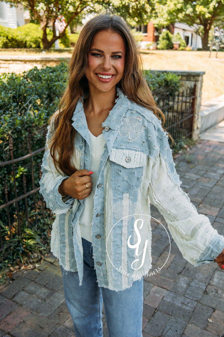 Southern Charm Outerwear- Light Denim