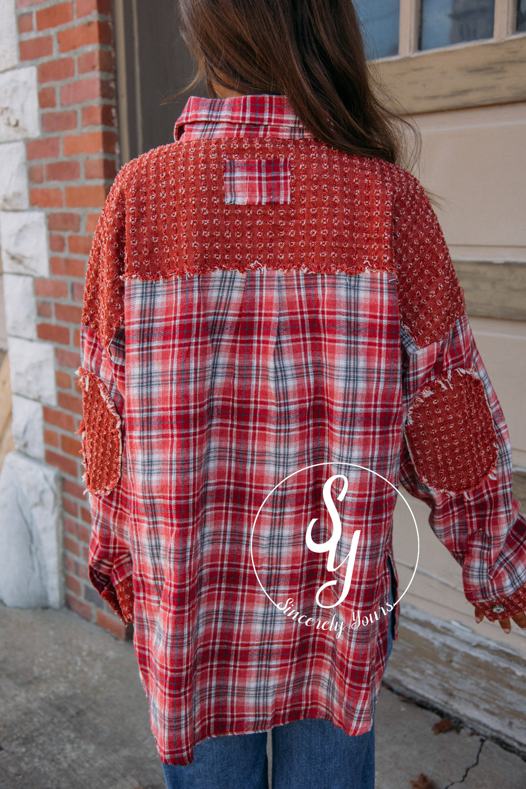 Winter Aspen Plaid Blouse-Red Multi