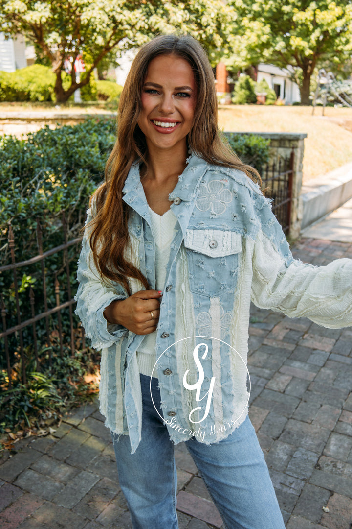 Southern Charm Outerwear- Light Denim