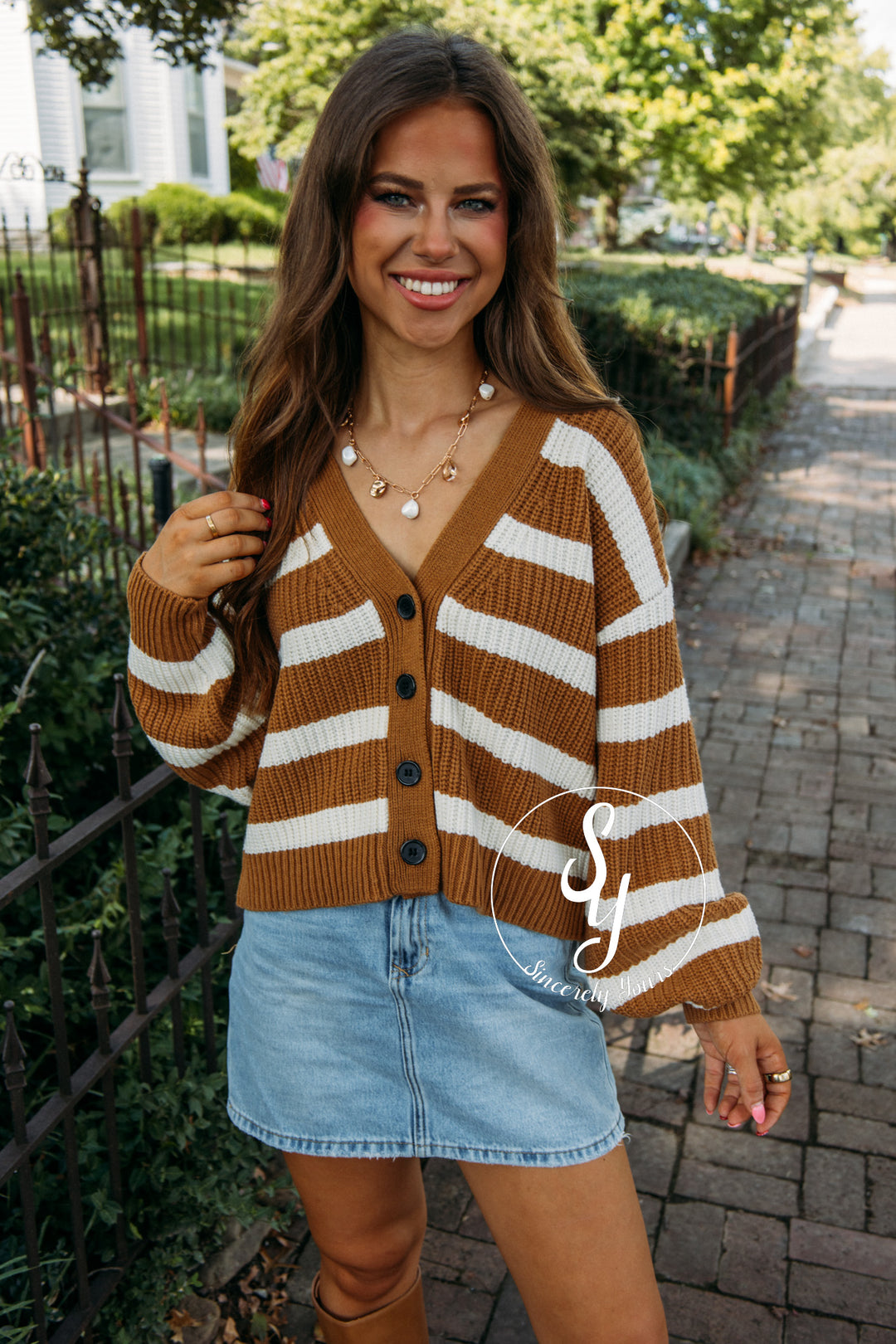 Stripe Feelings Moment Sweater- Brown