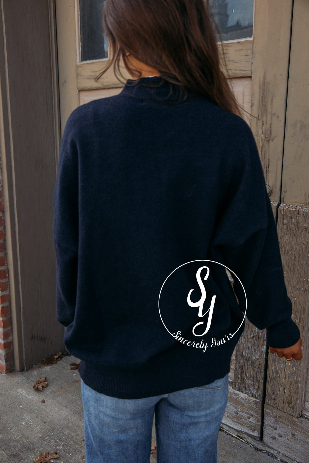 Clara Warm Sweater-Navy