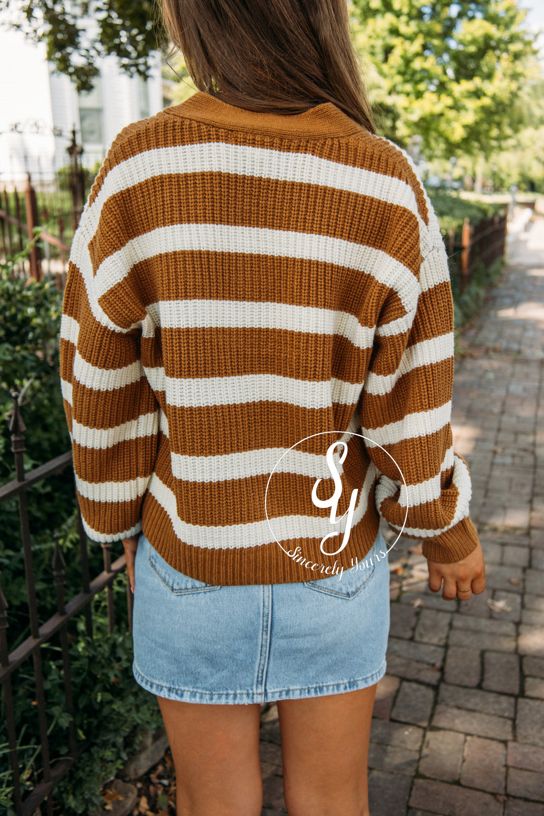 Stripe Feelings Moment Sweater- Brown
